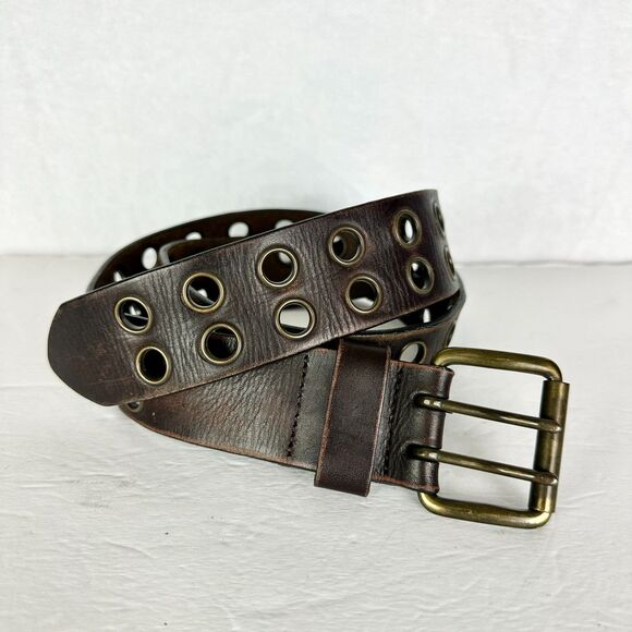 American Eagle Vintage Y2K Womens Leather Belt Size Medium Brown 00s - Picture 1 of 6